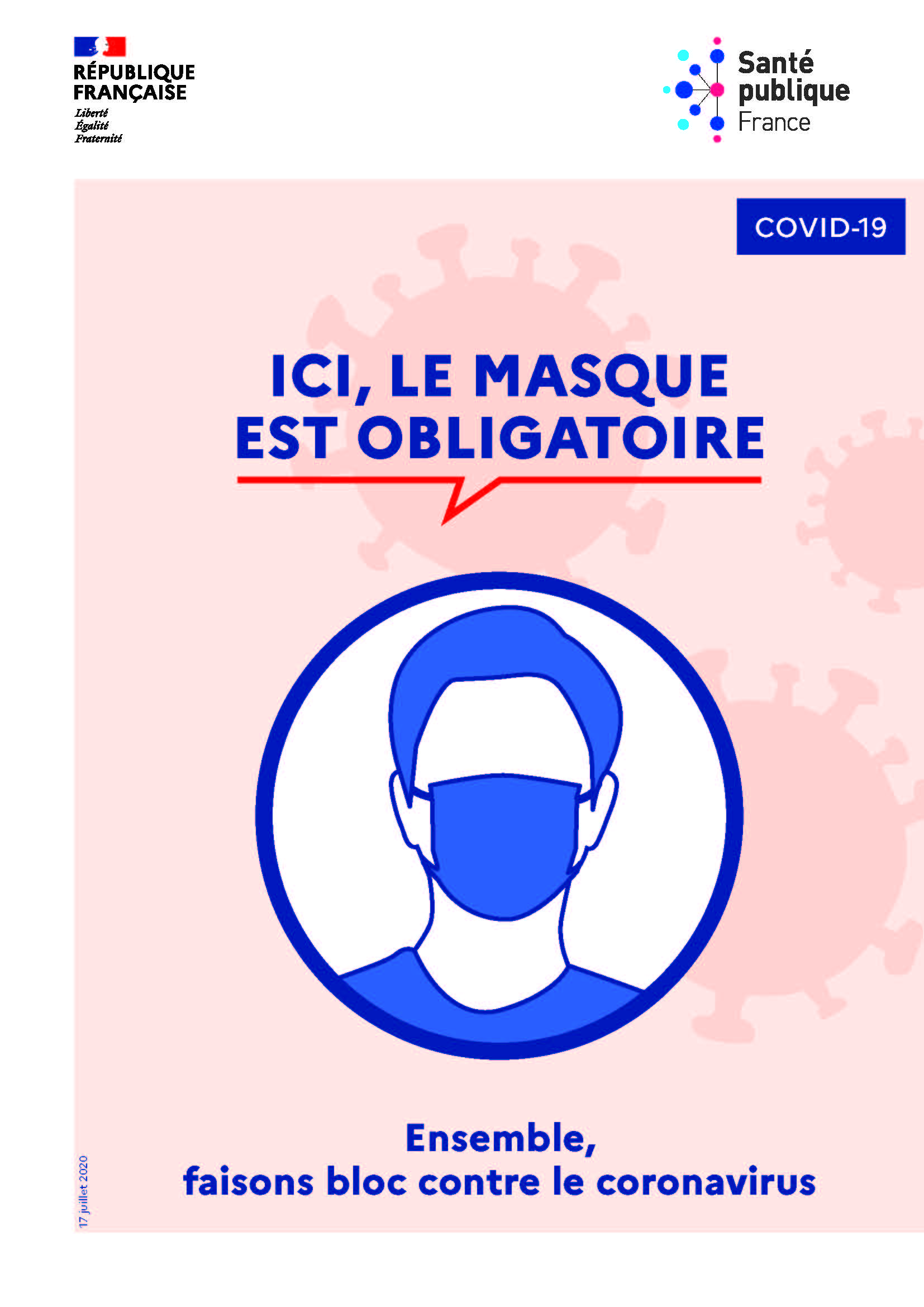 affiche coronavirus masque obligatoire a4 fr